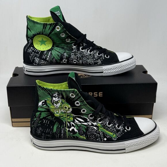 Converse All Star Hi DC Comics Green Lantern Shoes Mens 8 Womens 10 Graphic - Picture 1 of 16